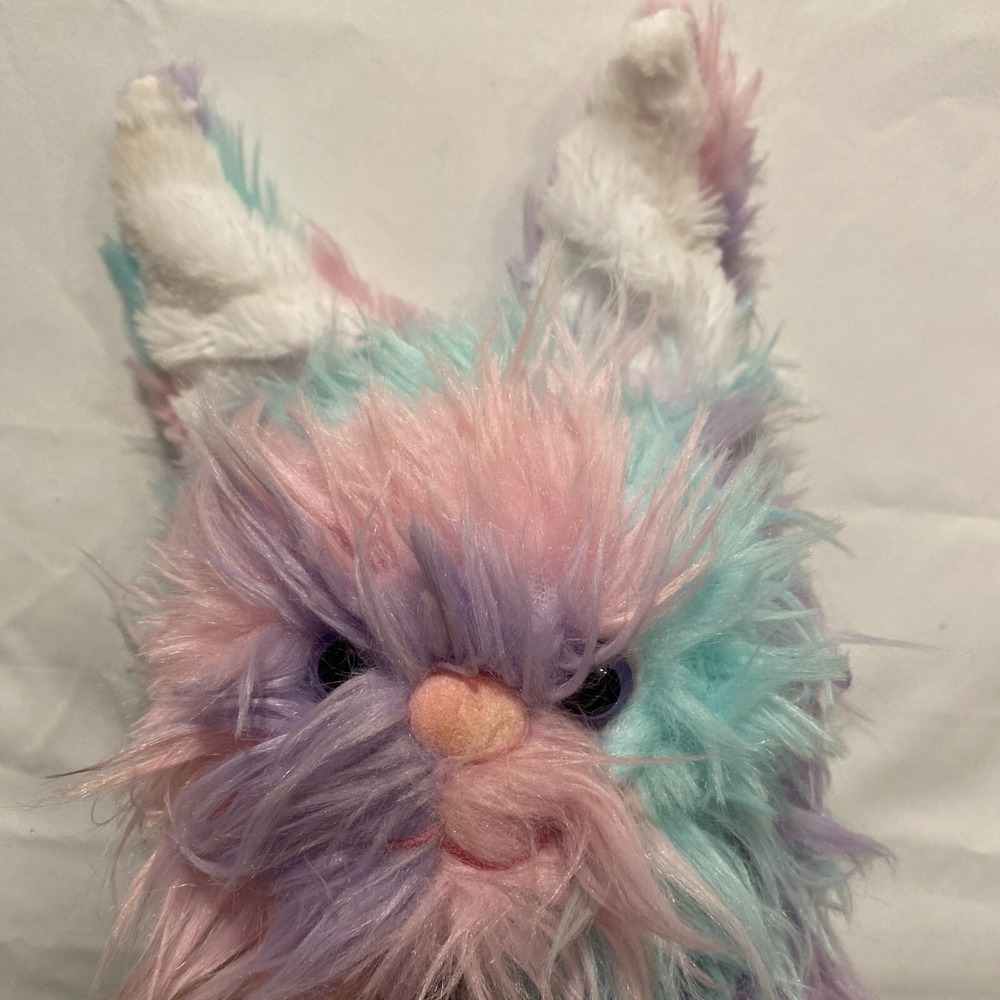 Build A Bear Pastel Color Fuzzy Long Hair Bunny Rabbit 12" Plush‎